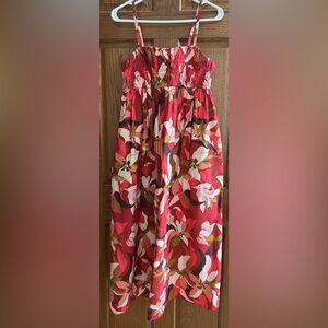 NWOT A new day. Long Red Summer dress w pockets Sz.S Wedding Guest Event Beach